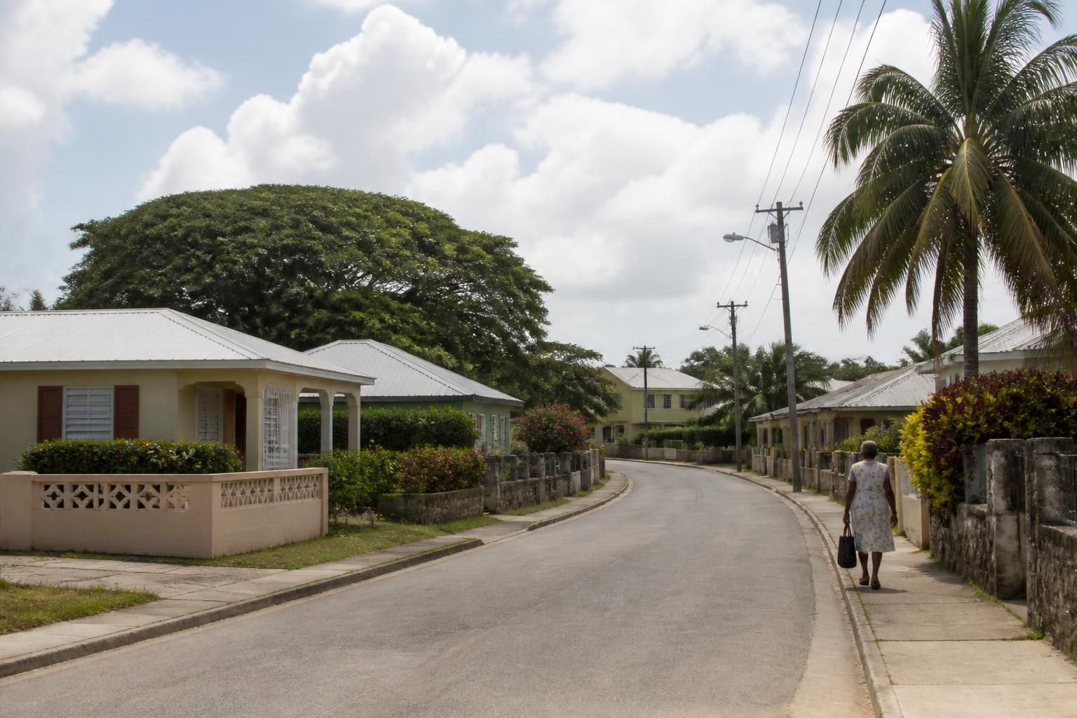 Clean neighborhood street with calm local character and homes.
