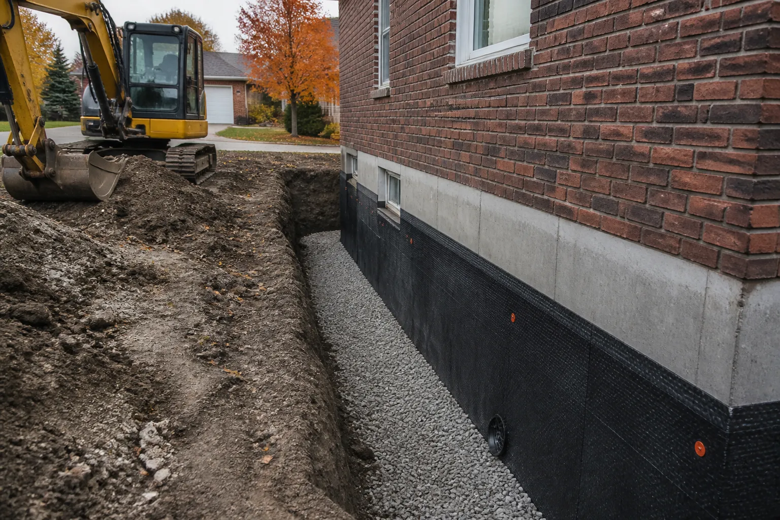 Winnipeg Basement Waterproofing Job Site