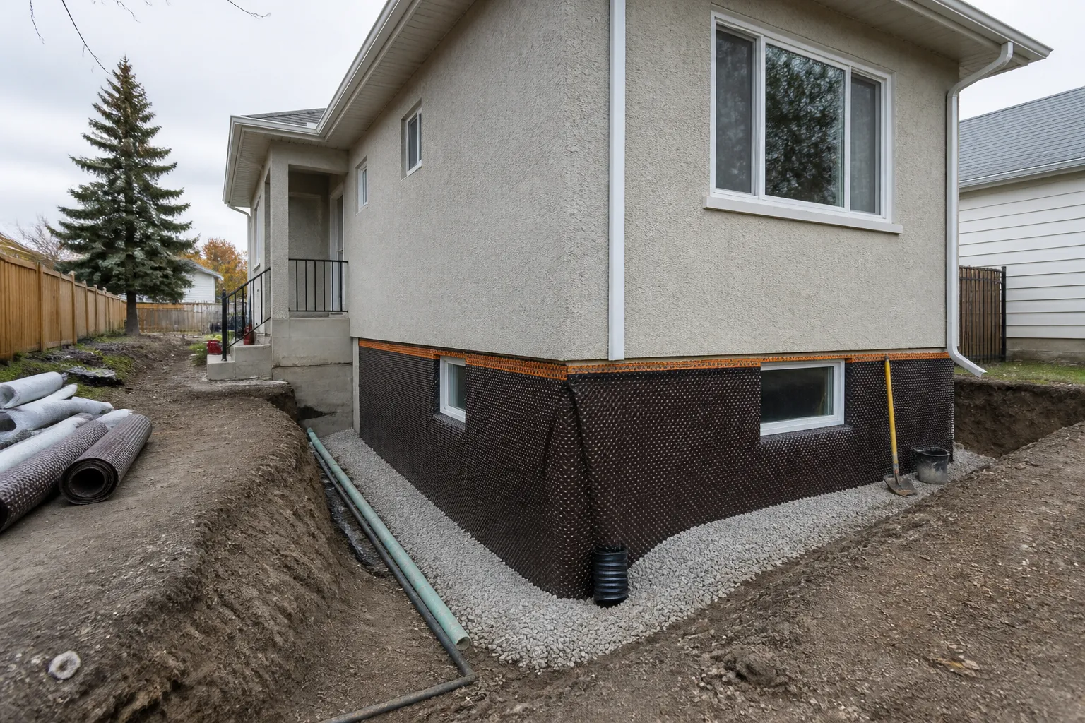 Winnipeg foundation waterproofing job site